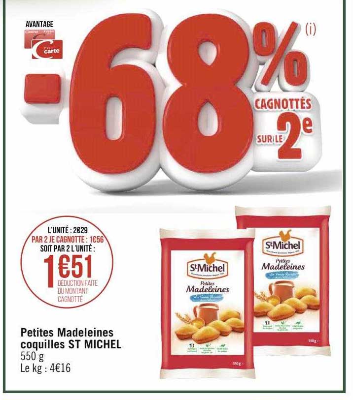 petites madeleines coquilles st michel