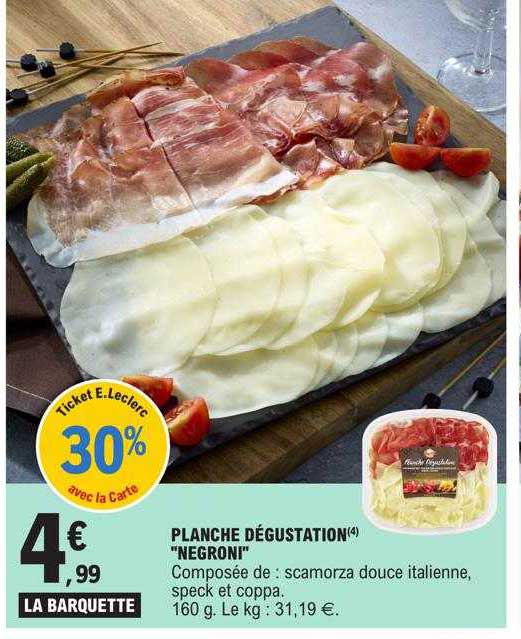 Planche Dégustation "negroni"