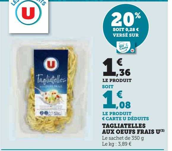 Tagliatelles Aux œufs Frais U