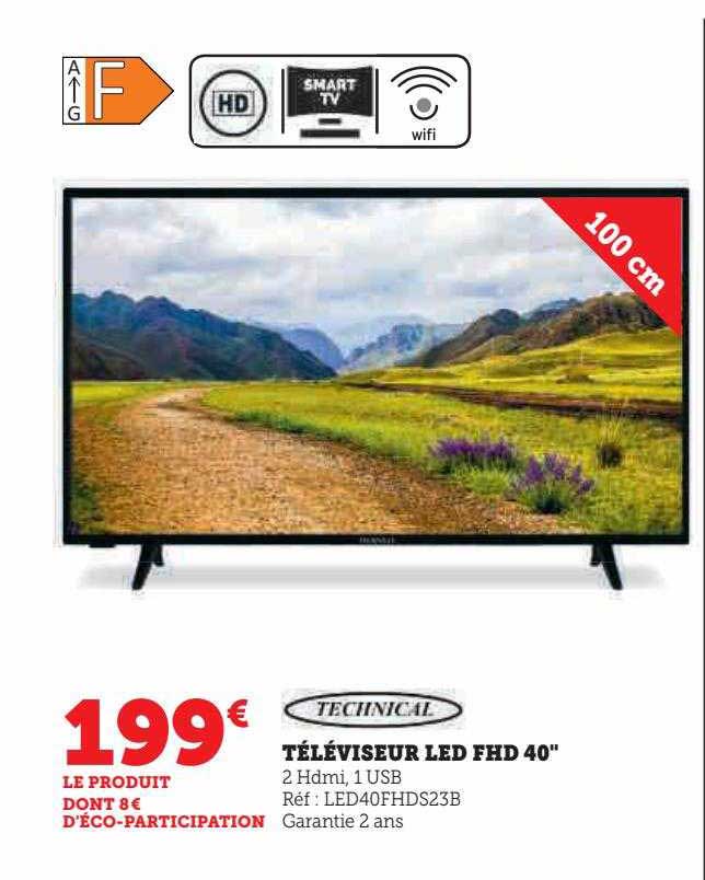 téléviseur led fhd 40" technical