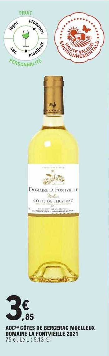 aoc côtes de bergerac moelleux domaine la fontvieille 2021