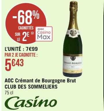 Aoc Crémant De Bourgogne Brut Club Des Sommeliers