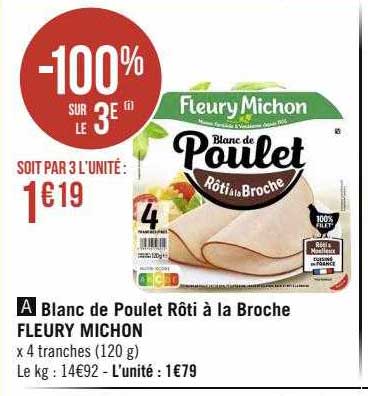 blanc de poulet rôti à la broche fleury michon