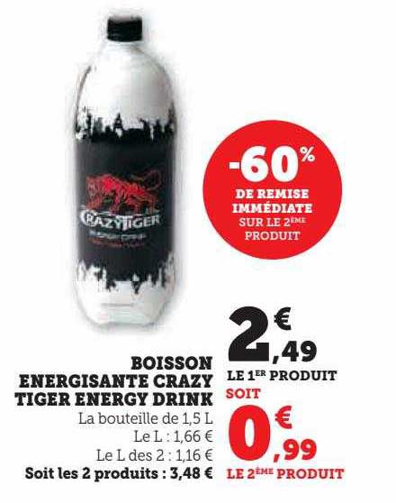 boisson énergisante crazy tiger energy drink