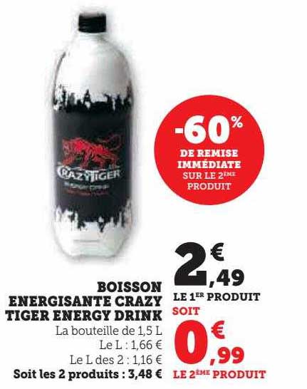 boisson énergisante crazy tiger energy drink
