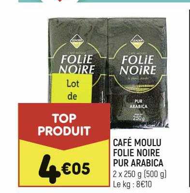 Café Moulu Folie Noire Pur Arabica