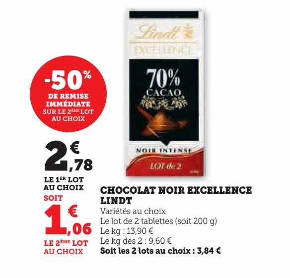 Chocolat Noir Excellence Lindt