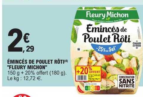 émincés de poulet rôti "fleury michon"