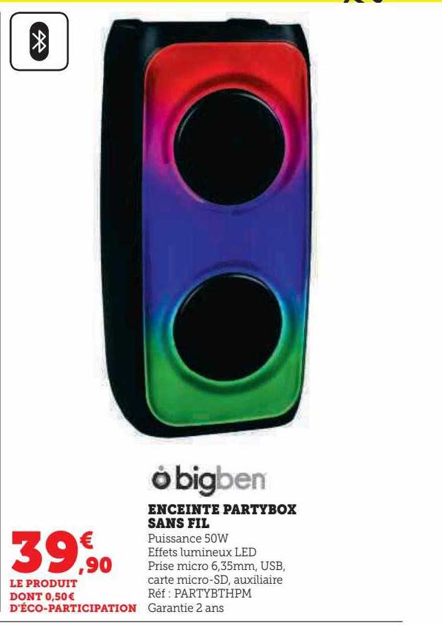 enceinte partybox sans fil bigben