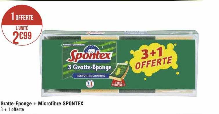 gratte-éponge + microfibre spontex