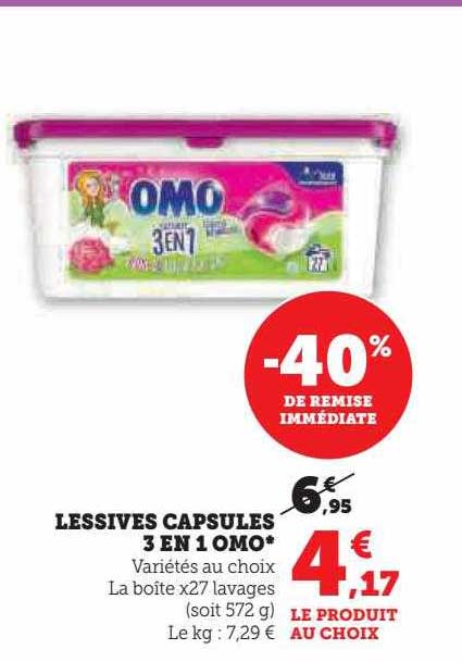 Lessives Capsules 3 En 1 Omo