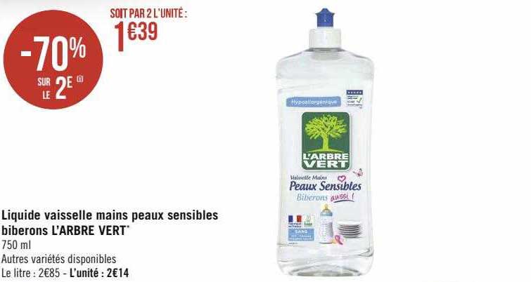 liquide vaisselle mains peaux sensibles biberons l'arbre vert