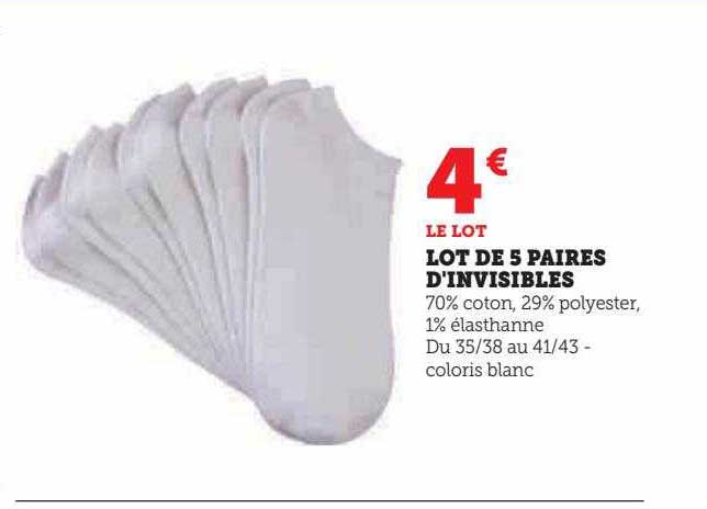 lot de 5 paires d'invisibles