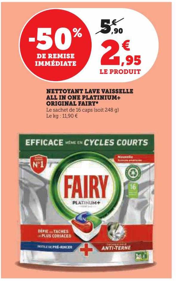nettoyant lave vaisselle all in one platinium+ original fairy