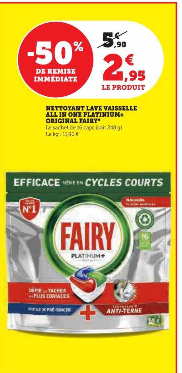 nettoyant lave vaisselle all in one platinium+ original fairy