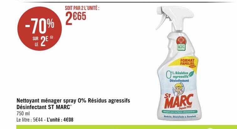 nettoyant ménager spray 0% résidus agressifs désinfectant st marc