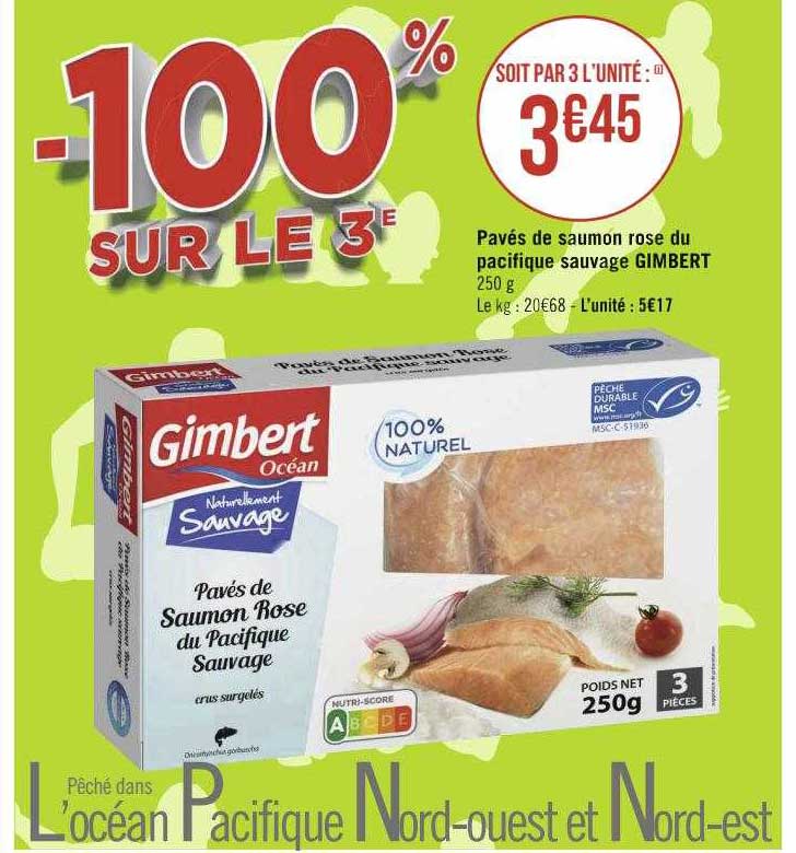 pavés de saumon rose du pacifique sauvage gimbert