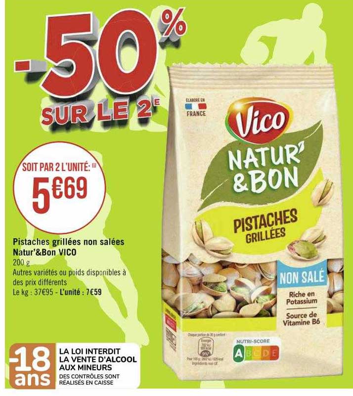 pistaches grillées non salées natur' & bon vico