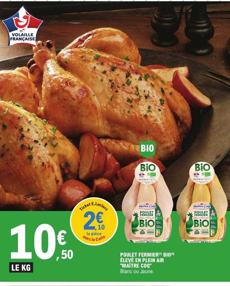 poulet fermier bio élevé en plein air "maître coq"