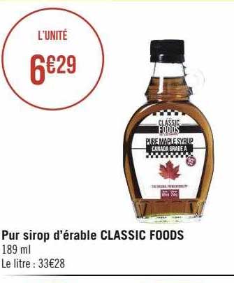 pur sirop d'érable classic foods