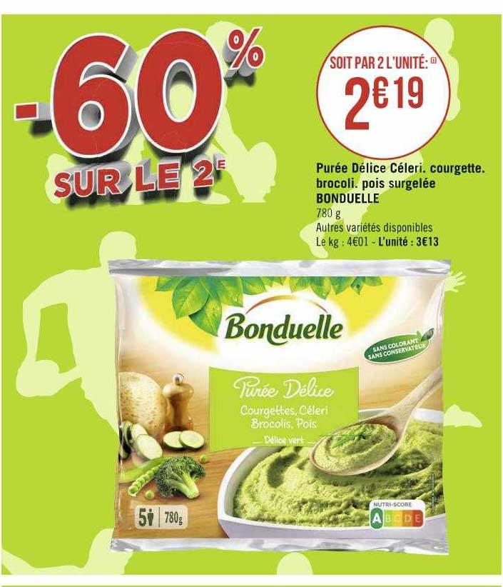 Purée Délice Céleri, Courgette, Brocoli, Pois Surgelée Bonduelle