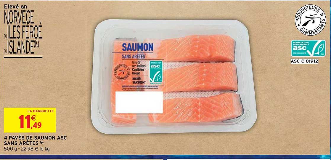4 pavés de saumon asc sans arêtes