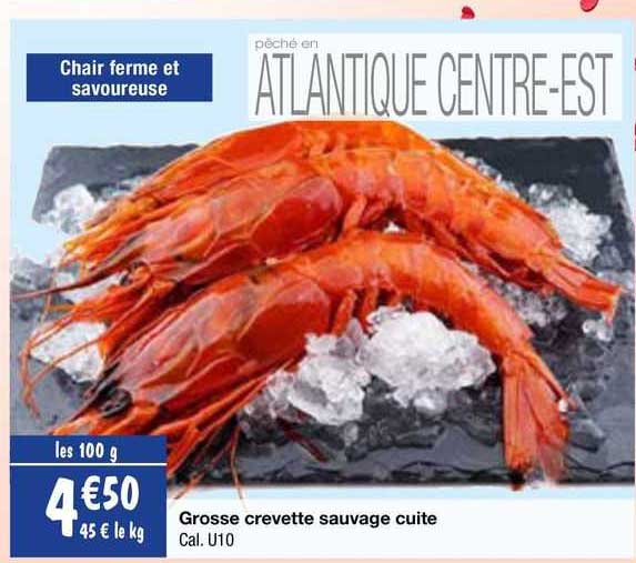 grosse crevette sauvage cuite