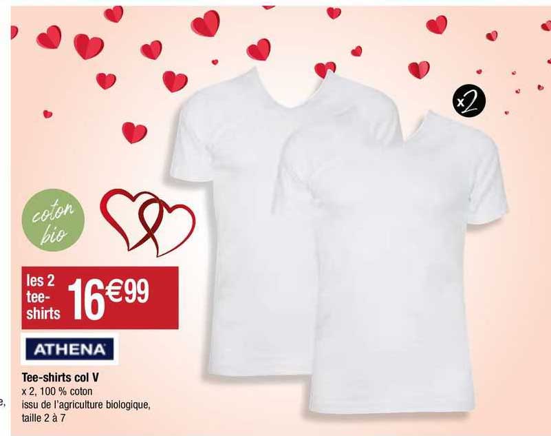 tee-shirts col v athena