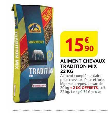 aliment chevaux tradition mix 22 kg