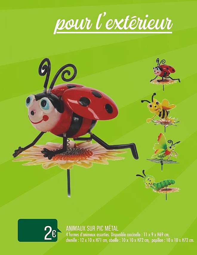 animaux sur pic métal