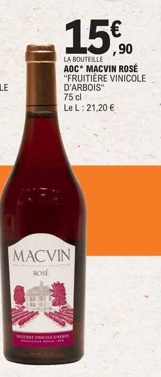 aoc* macvin rosé "fruitière vinicole d'arbois"