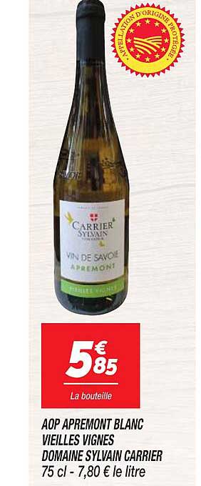 aop apremont blanc vieilles vignes domaine sylvain carrier