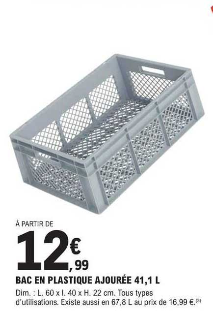 bac en plastique ajourée 41.1 l