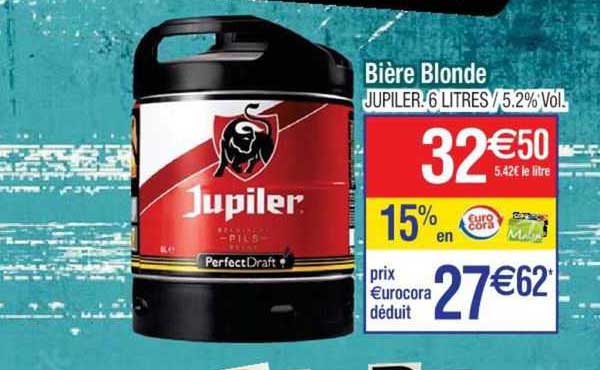 bière blonde jupiler 6 litres
