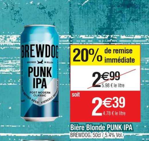 bière blonde punk ipa 20% de remise immédiate