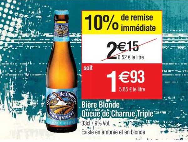 bière blonde queue de charrue triple