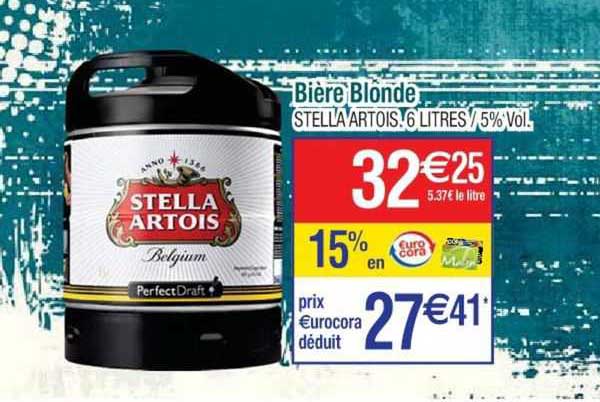 bière blonde stella artois 6 litres