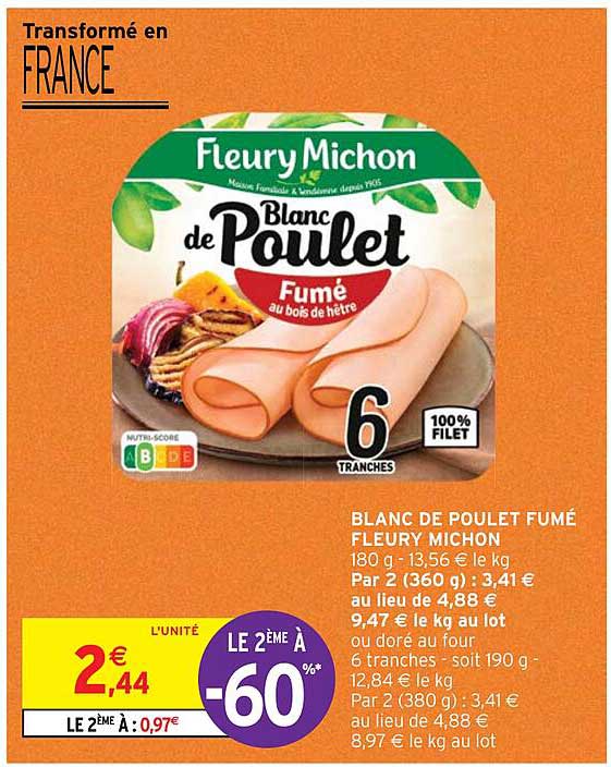 blanc de poulet fumé fleury michon