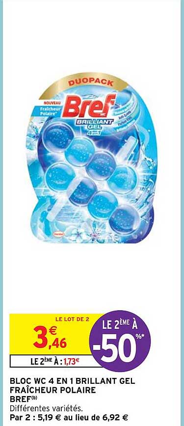 Bloc Wc 4 En 1 Brillant Gel Fraîcheur Polaire Bref