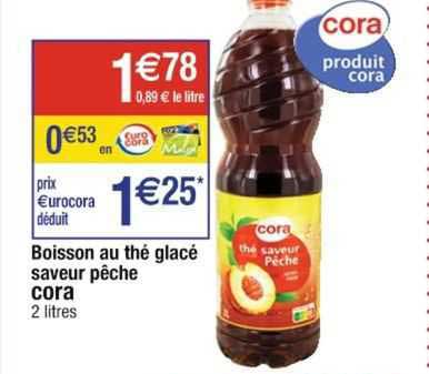 Boisson Au Thé Glacé Saveur Pêche Cora