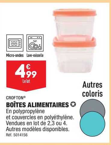 boîtes alimentaires crofton