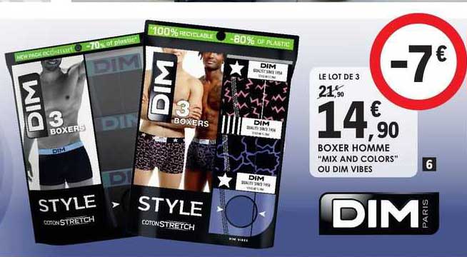 boxer homme "mix and colors" ou dim vibes