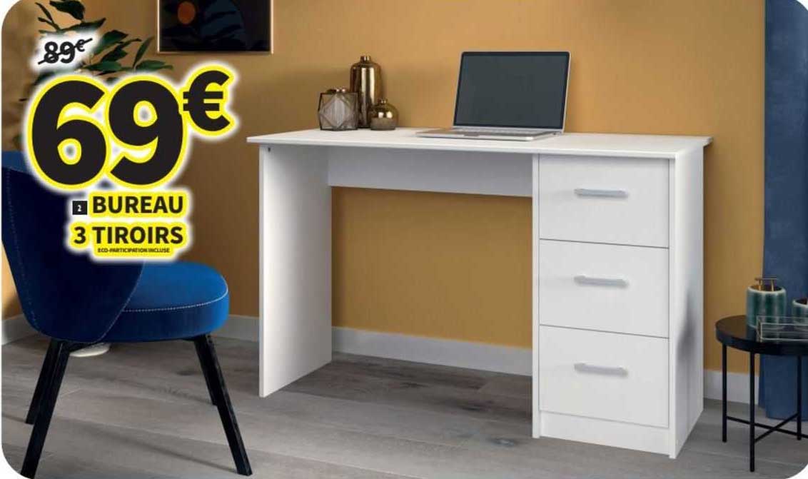 Bureau 3 Tiroirs