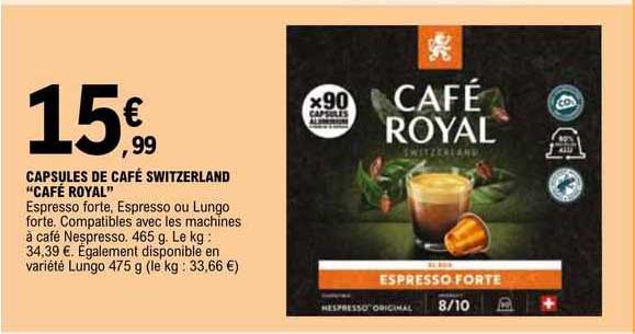 capsules de café switzerland "café royal"