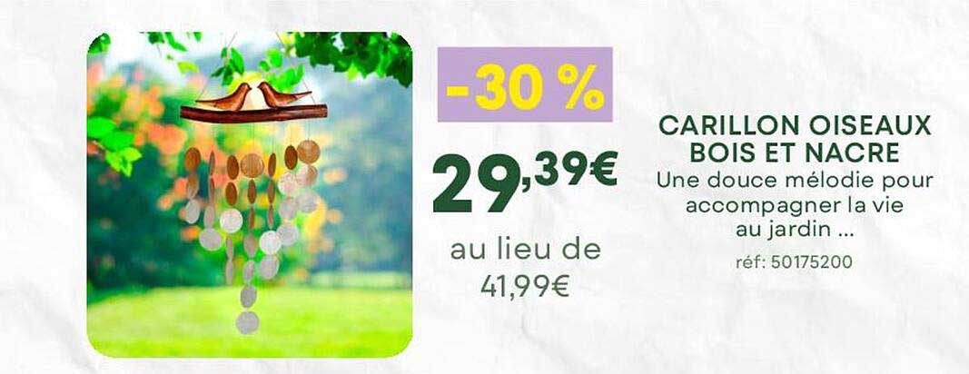 carillon oiseaux bois et nacre