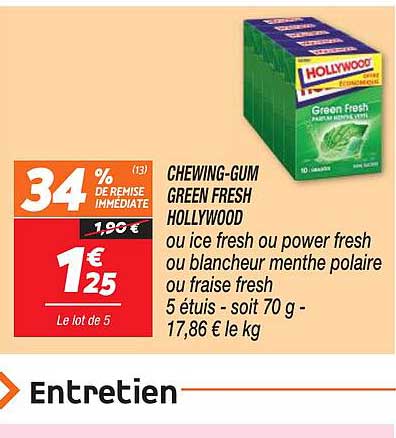 chewing-gum green fresh hollywood