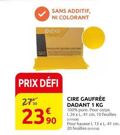 cire gaufrée dadant 1 kg