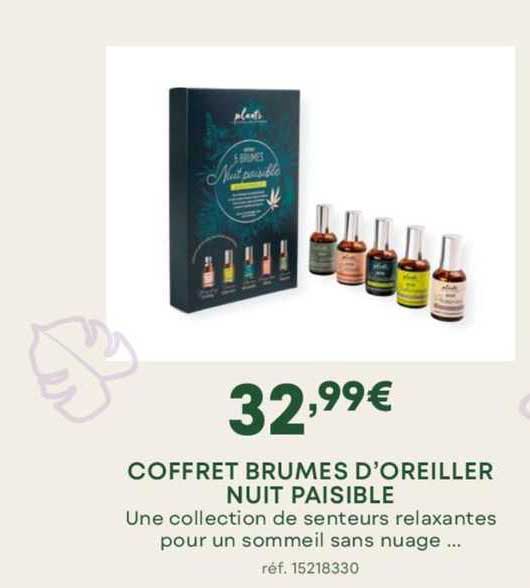 coffret brumes d'oreiller nuit paisible