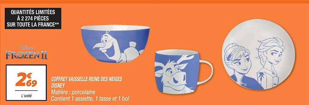 coffret vaisselle reine des neiges disney