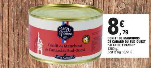 confit de manchons de canard du sud-ouest "jean de france"